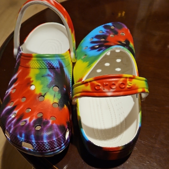 CROCS Other - CROCS  Rainbow Tie-Dye Clogs